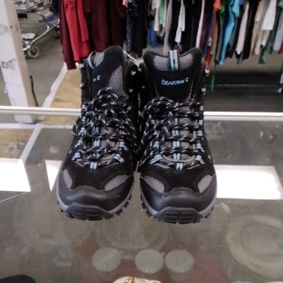BearPaw Black and Light Blue Outdoor Boots - Picture 1 of 4
